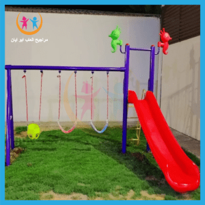 مراجيح حديد 3نفر ما زحليقه بلاستيك من شركة أيان تويز